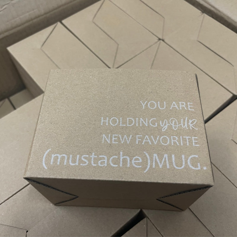 Ceramic mugs with customized logo--Mustache design