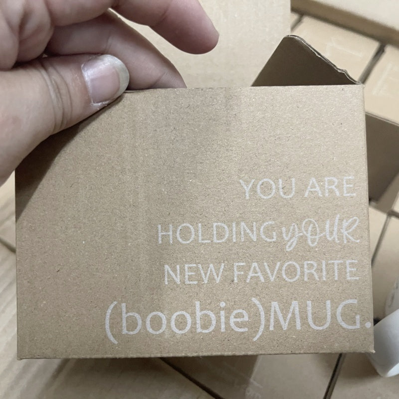 Ceramic mugs with customized logo--Boobie design