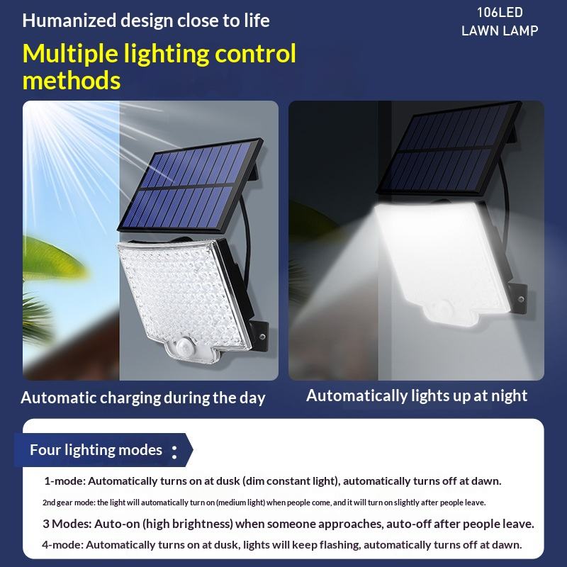106LED Solar-Powered Outdoor Garden Lights