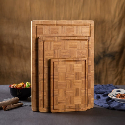 Household Chessboard-Patterned Bamboo Cutting Board