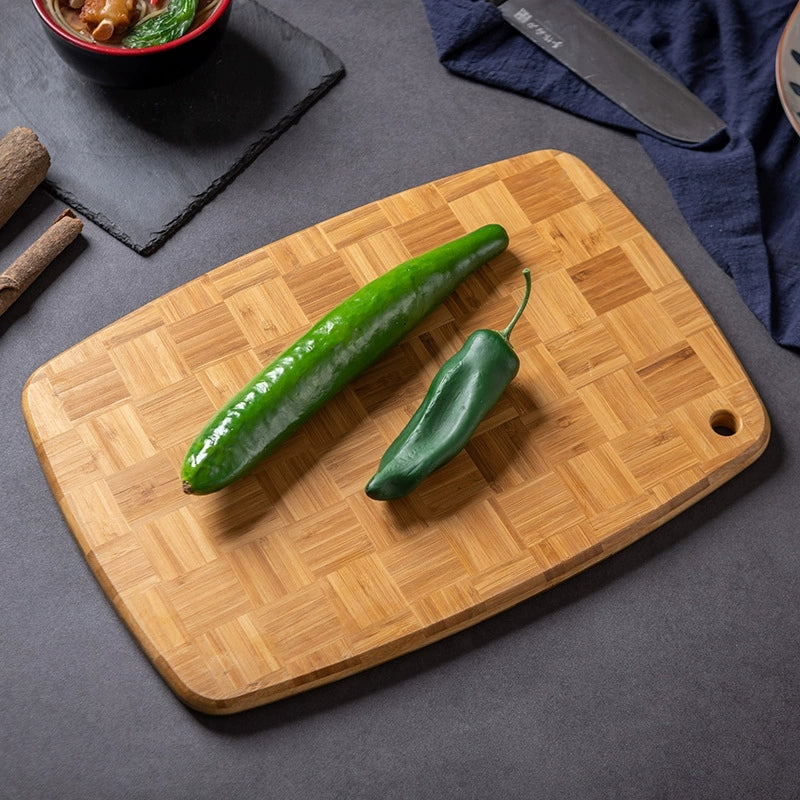 Household Chessboard-Patterned Bamboo Cutting Board