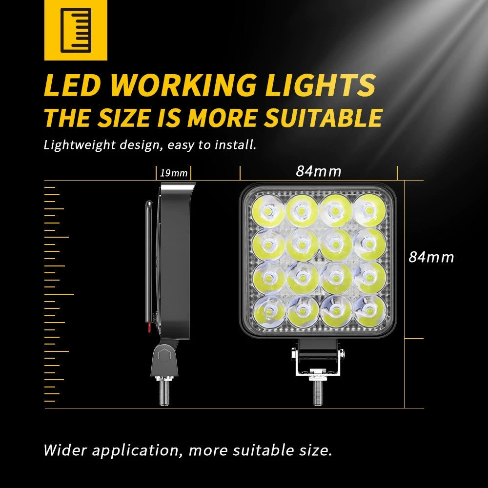 Square 16-lamp 48W Driving Aid Lights