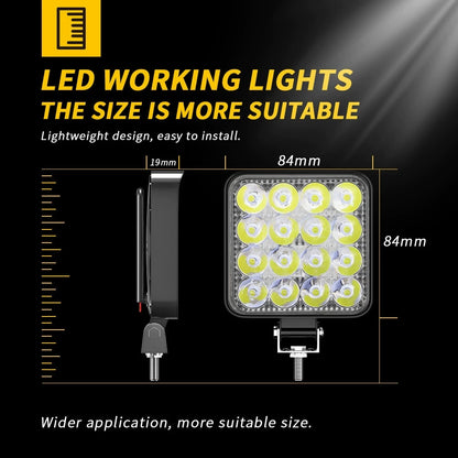 Square 16-lamp 48W Driving Aid Lights