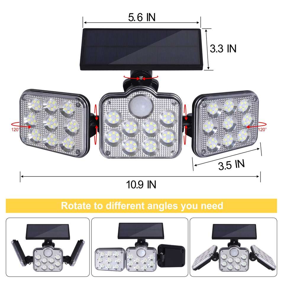 Three-Head Sensor Wall Lamp Split Outdoor Courtyard Lamp