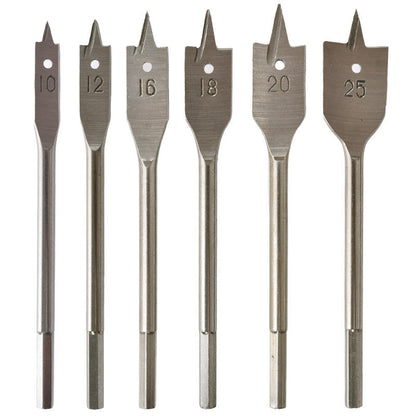 6-piece Set of 10-25mm Three-Point Woodworking Drills