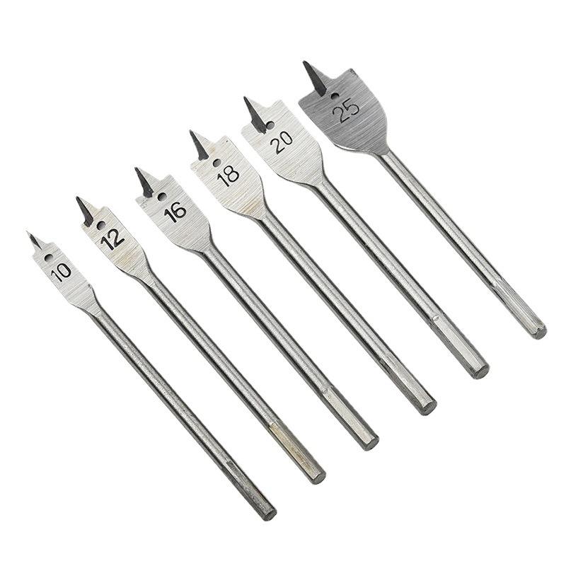 6-piece Set of 10-25mm Three-Point Woodworking Drills