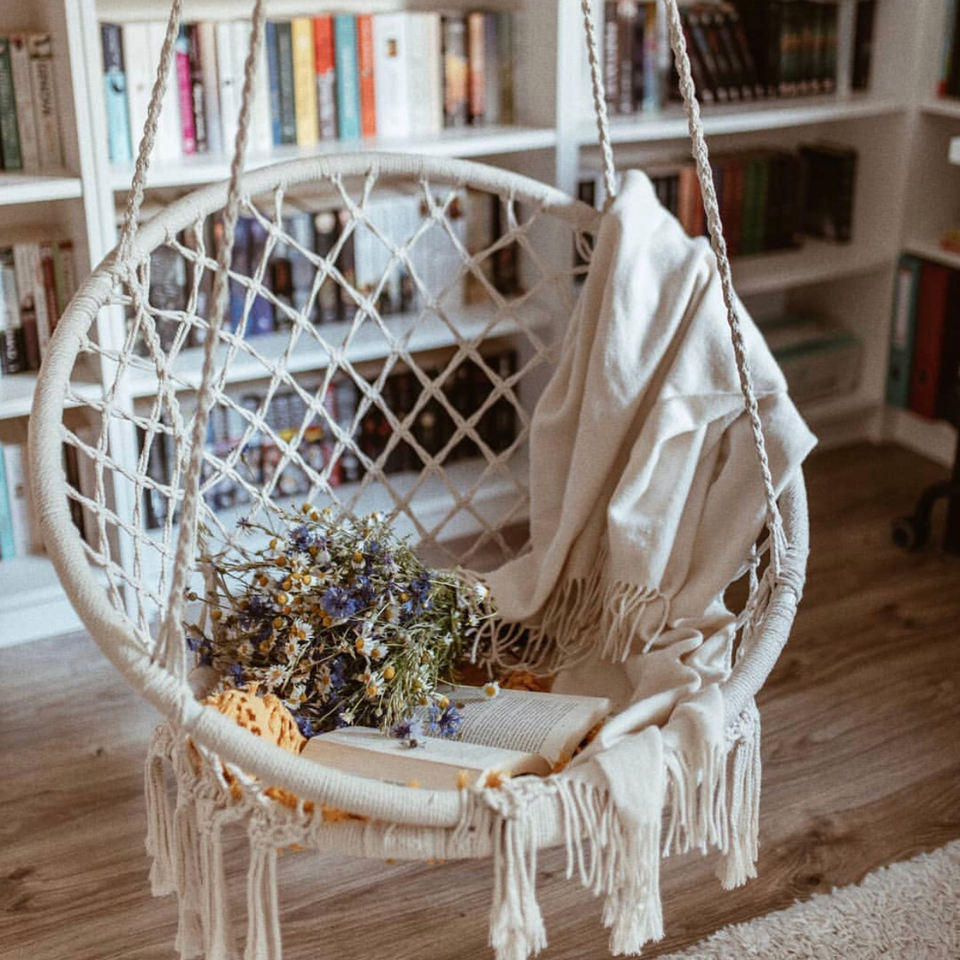 80cm Outdoor Fringed Hanging Chair