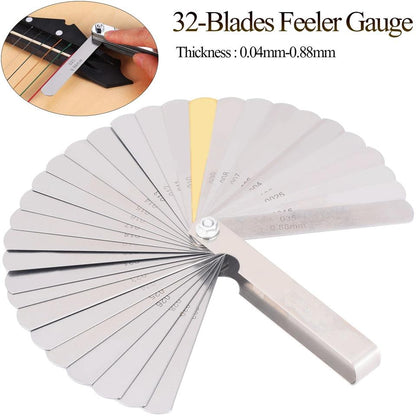 32-piece Stainless Steel Copper-Clamped Feeler Gauge