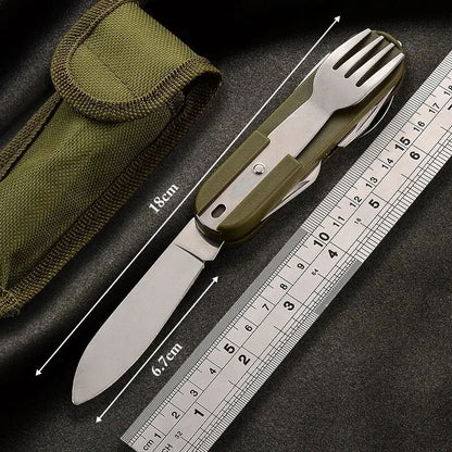 Portable Outdoor Three-piece Cutlery Set