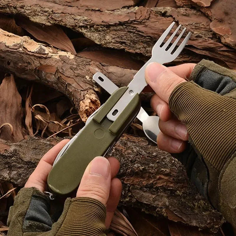 Portable Outdoor Three-piece Cutlery Set