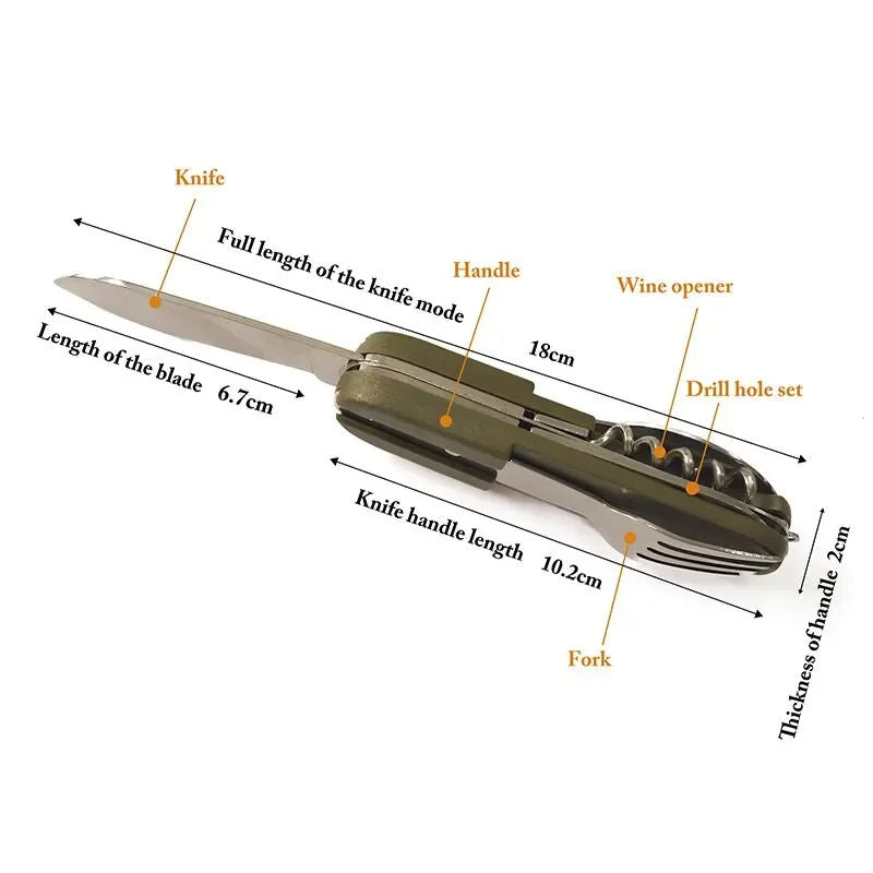 Portable Outdoor Three-piece Cutlery Set