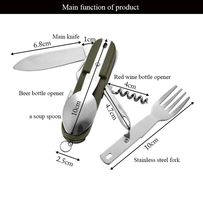 Portable Outdoor Three-piece Cutlery Set