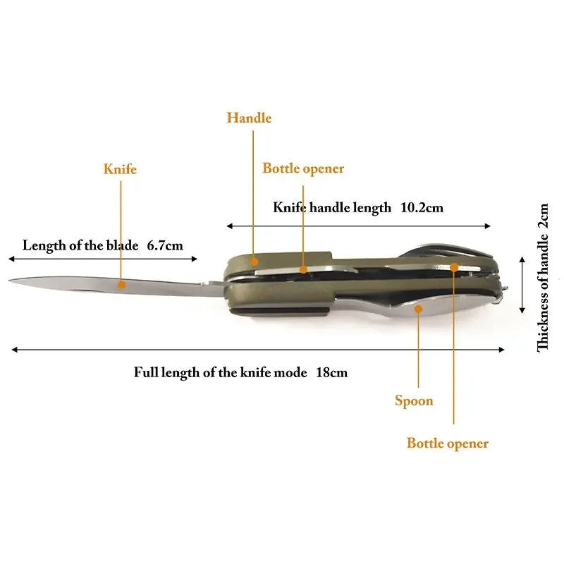 Portable Outdoor Three-piece Cutlery Set