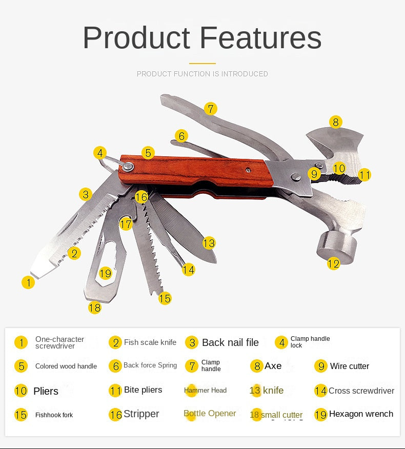 Multifunctional Axe Safety Hammer Claw Hammer