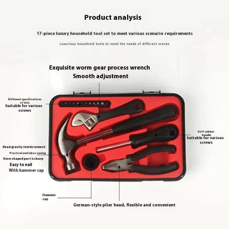 17-piece Multi-functional Household Hardware Tool Set