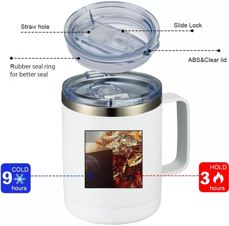 304 Stainless Steel Handle Cup 12oz