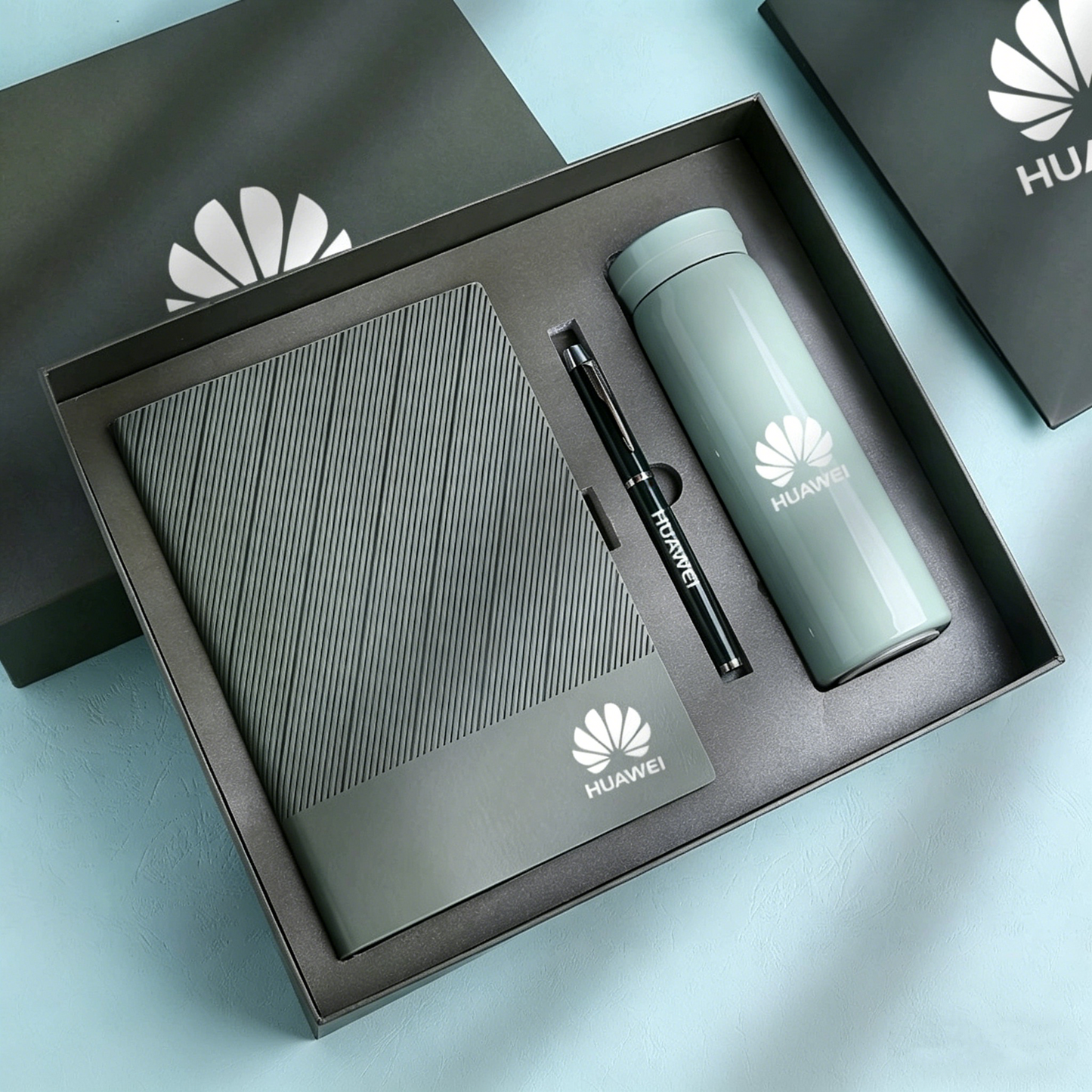 Customized Logo Notebook Gift Box Set ( Pen + Notebook + Thermos Cup )