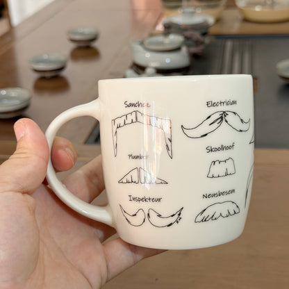 Ceramic mugs with customized logo--Mustache design