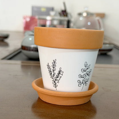 Small Ceramic Herb-planters 3 pcs as a set