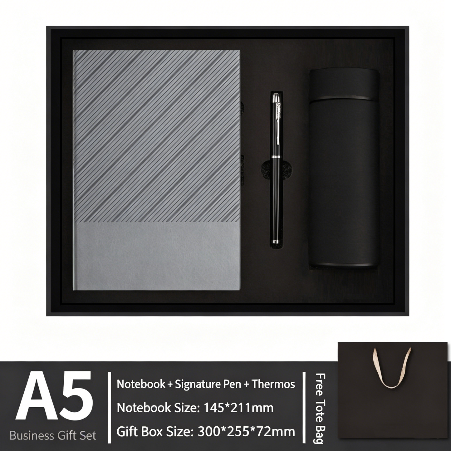 Customized Logo Notebook Gift Box Set ( Pen + Notebook + Thermos Cup )