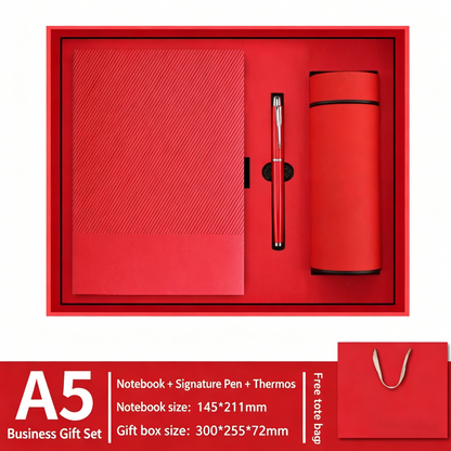 Customized Logo Notebook Gift Box Set ( Pen + Notebook + Thermos Cup )