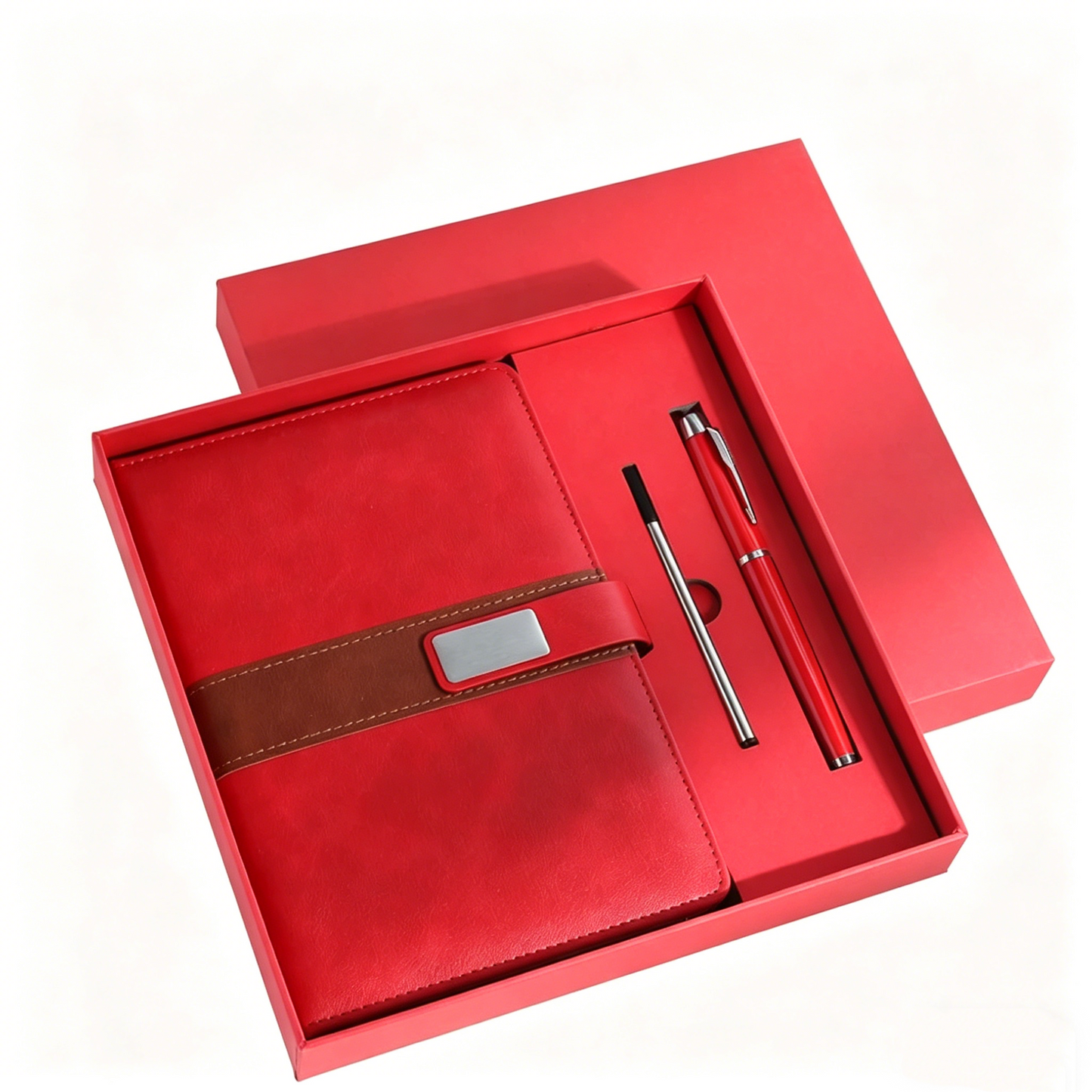 Werbegeschenk Notizbuch-Stift-Set aus Leder mit individuellem Logo