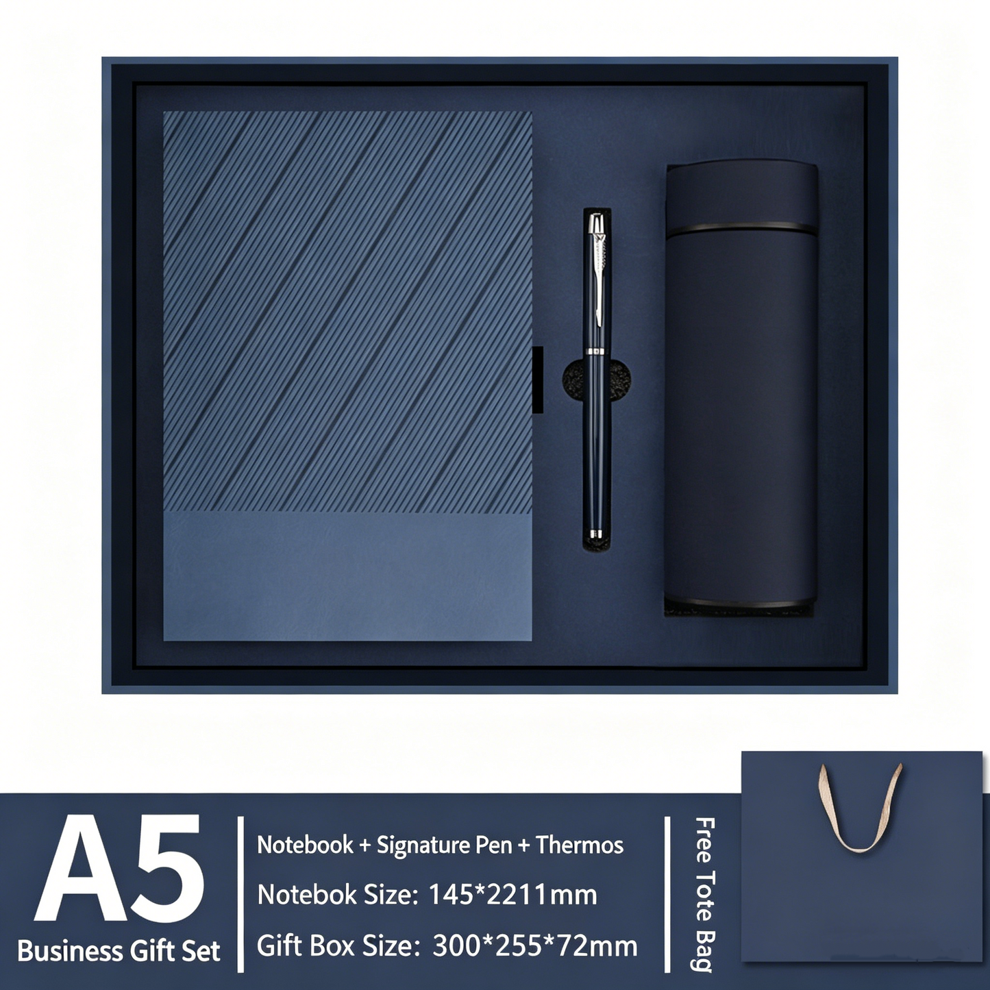 Customized Logo Notebook Gift Box Set ( Pen + Notebook + Thermos Cup )