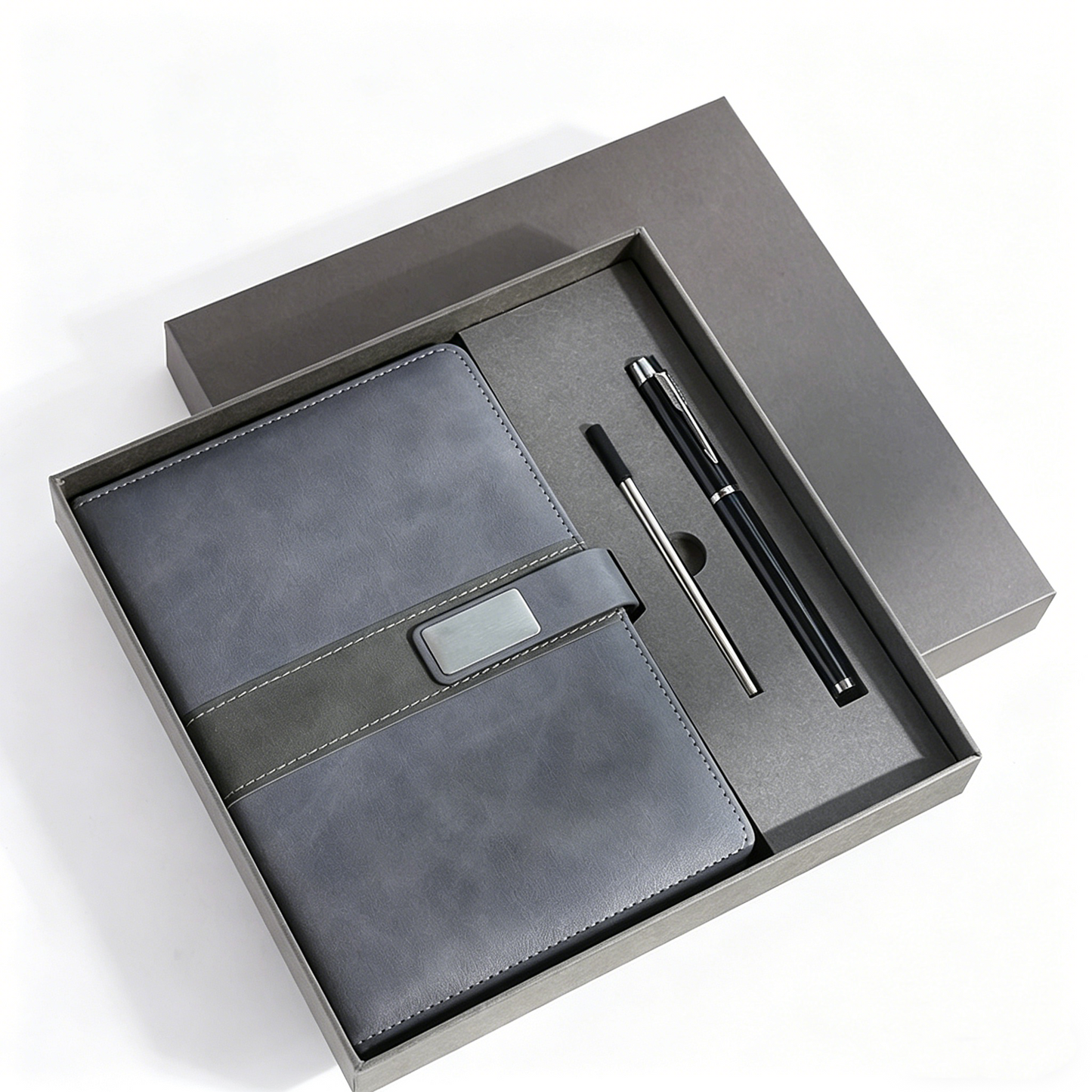 Werbegeschenk Notizbuch-Stift-Set aus Leder mit individuellem Logo