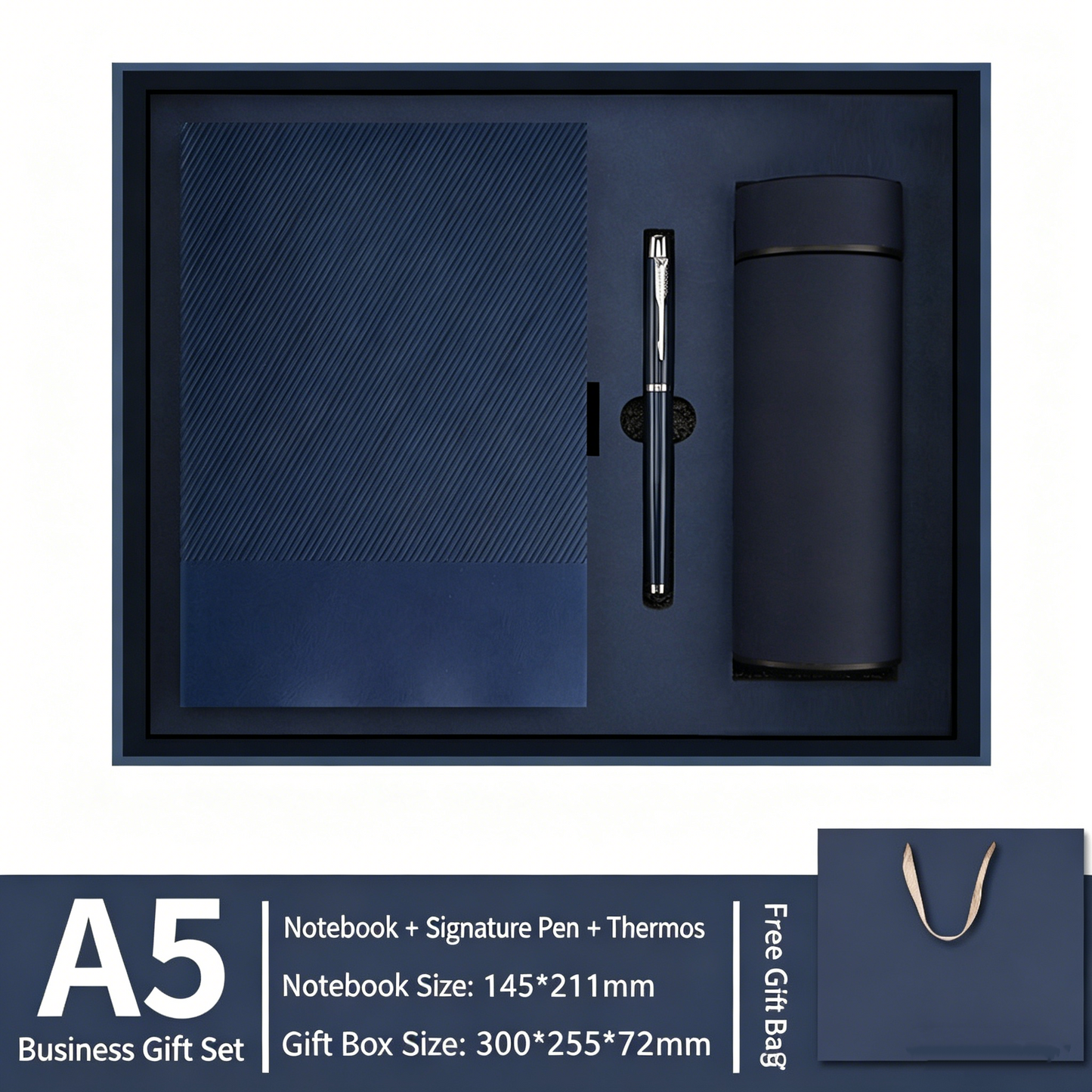 Customized Logo Notebook Gift Box Set ( Pen + Notebook + Thermos Cup )