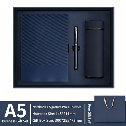 Customized Logo Notebook Gift Box Set ( Pen + Notebook + Thermos Cup )