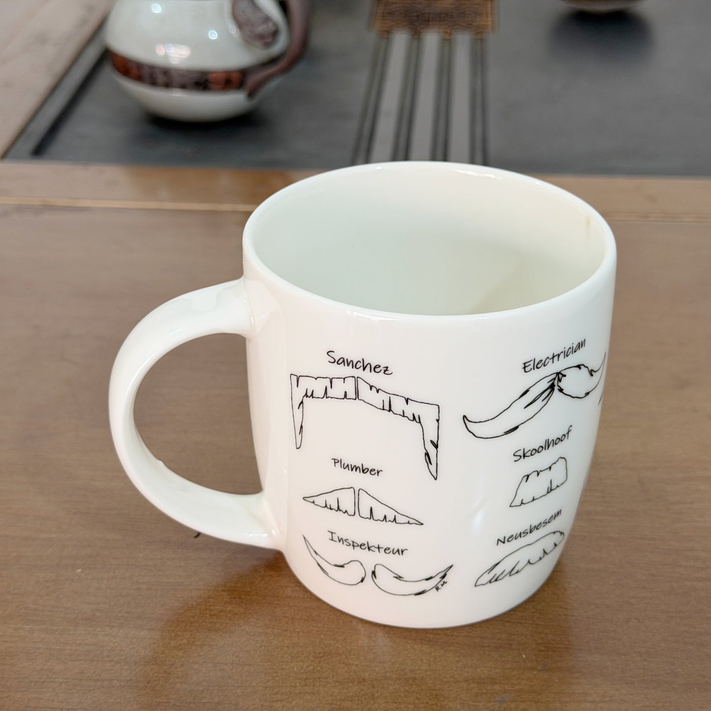 Ceramic mugs with customized logo--Mustache design