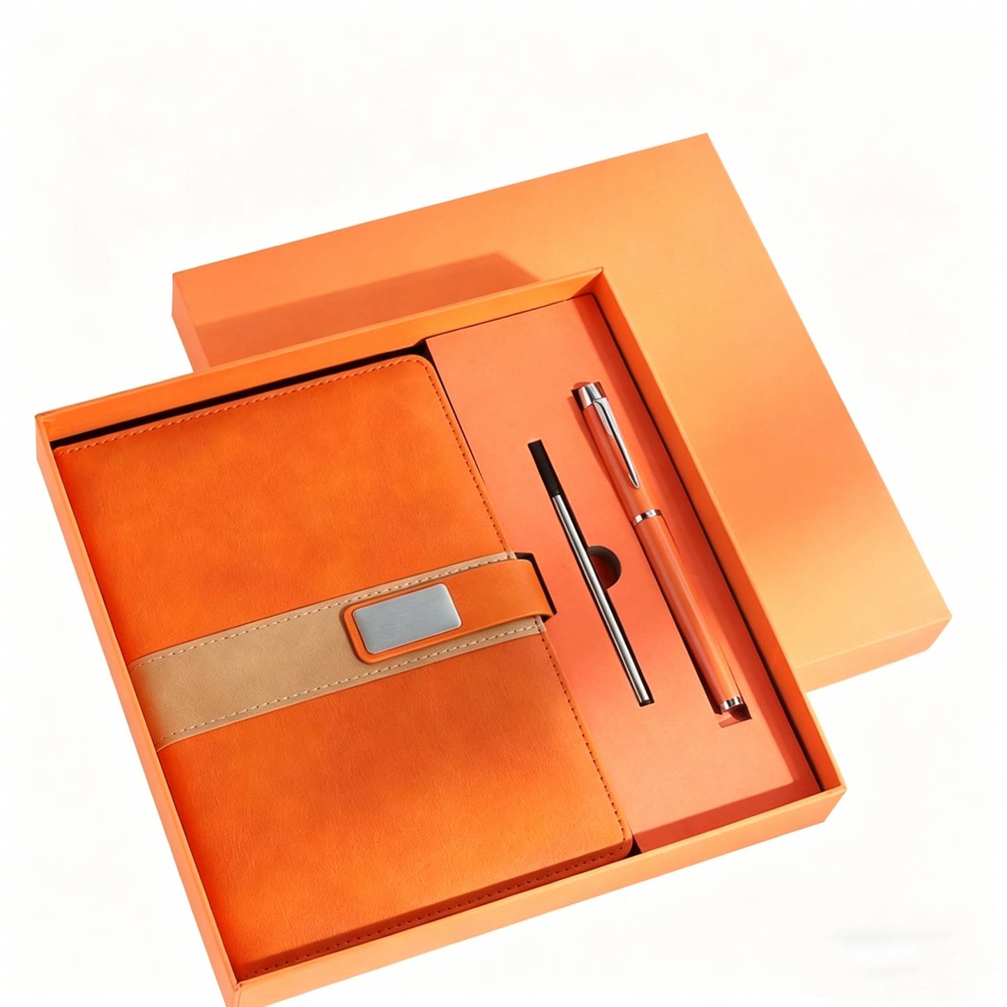 Werbegeschenk Notizbuch-Stift-Set aus Leder mit individuellem Logo