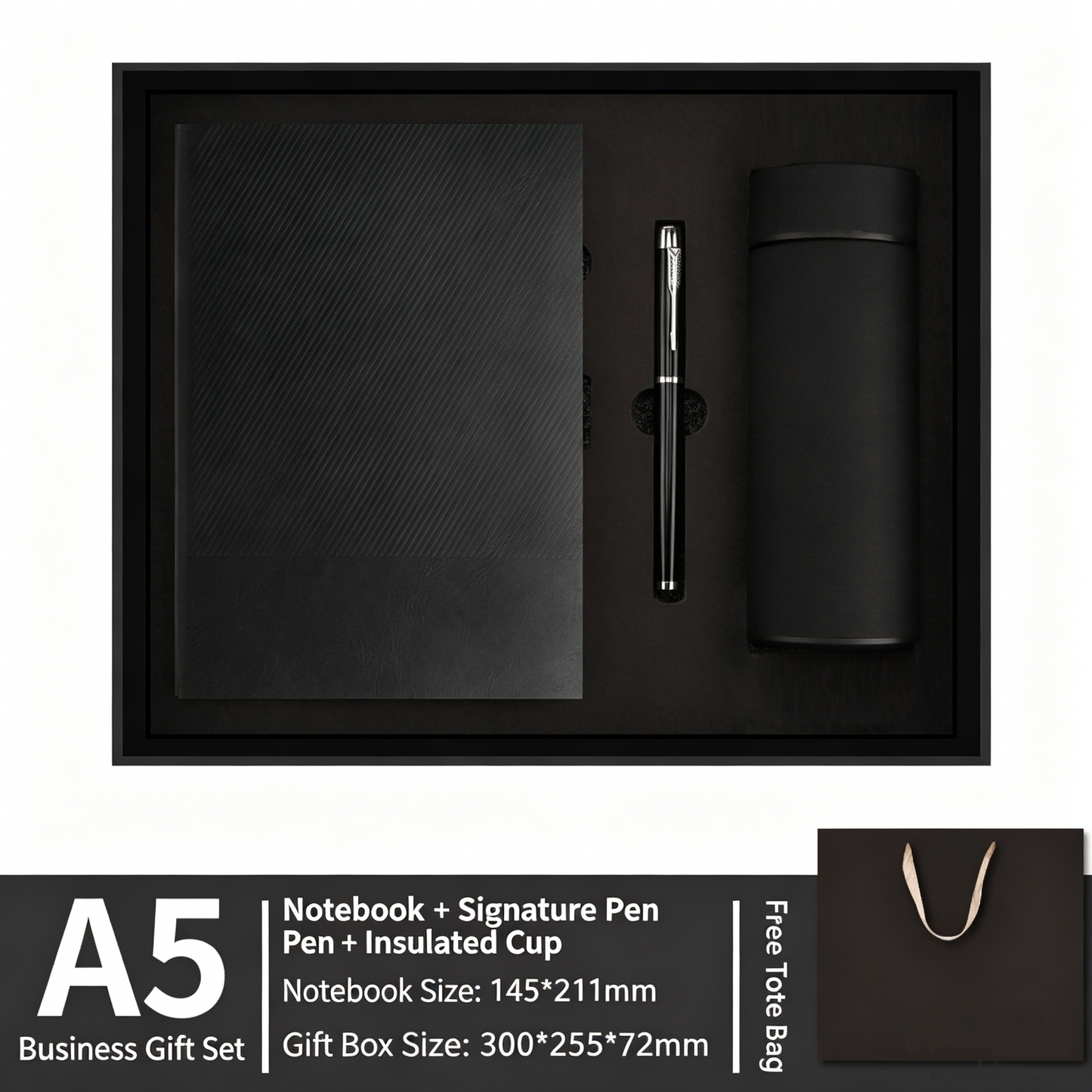 Customized Logo Notebook Gift Box Set ( Pen + Notebook + Thermos Cup )