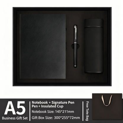 Customized Logo Notebook Gift Box Set ( Pen + Notebook + Thermos Cup )