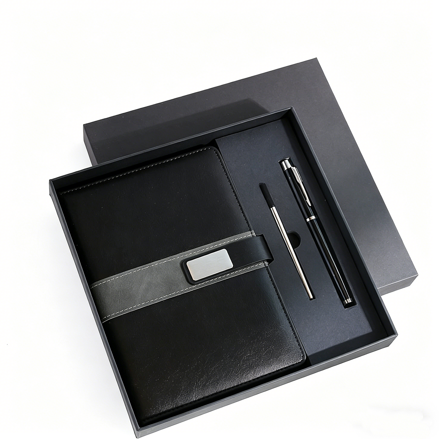 Werbegeschenk Notizbuch-Stift-Set aus Leder mit individuellem Logo