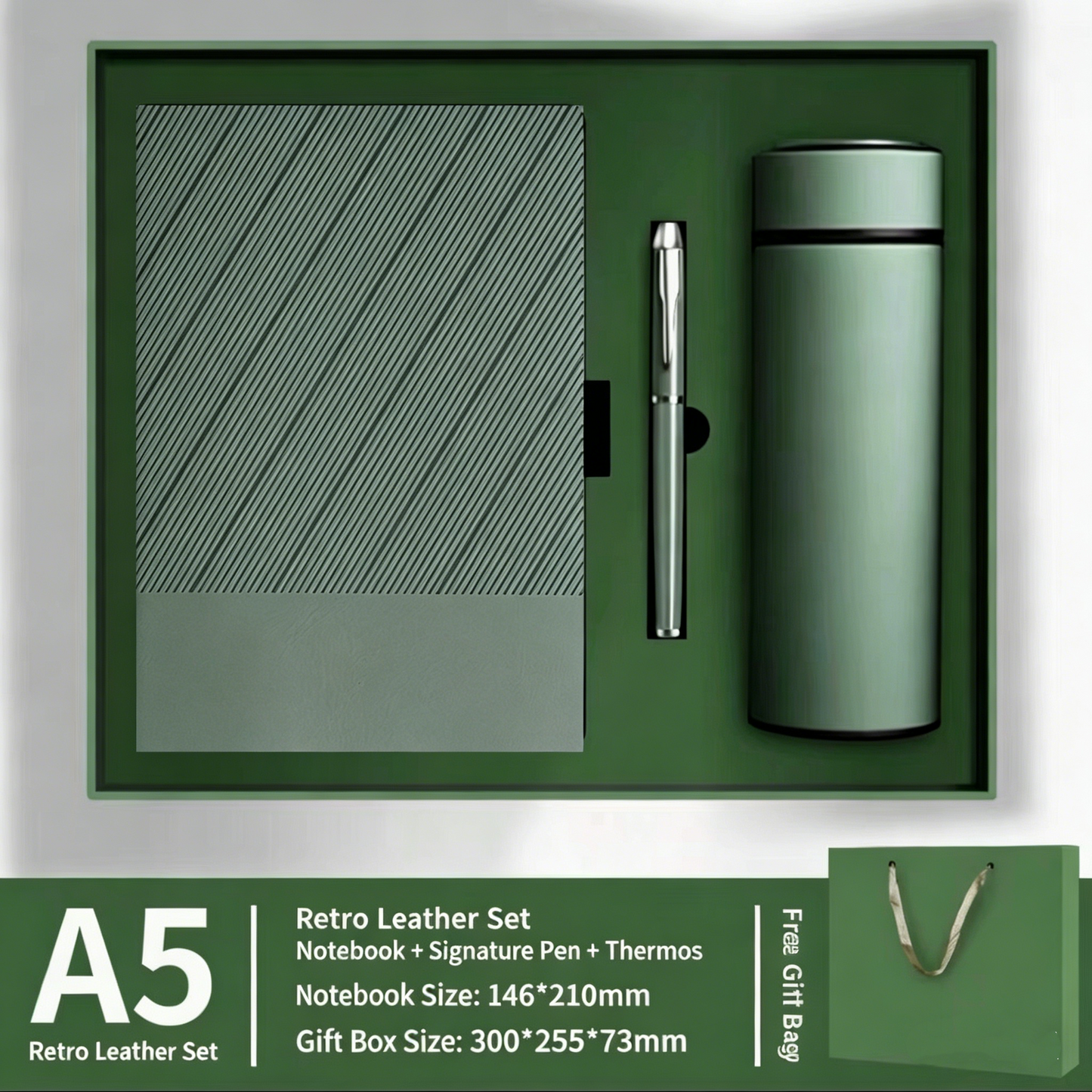 Customized Logo Notebook Gift Box Set ( Pen + Notebook + Thermos Cup )