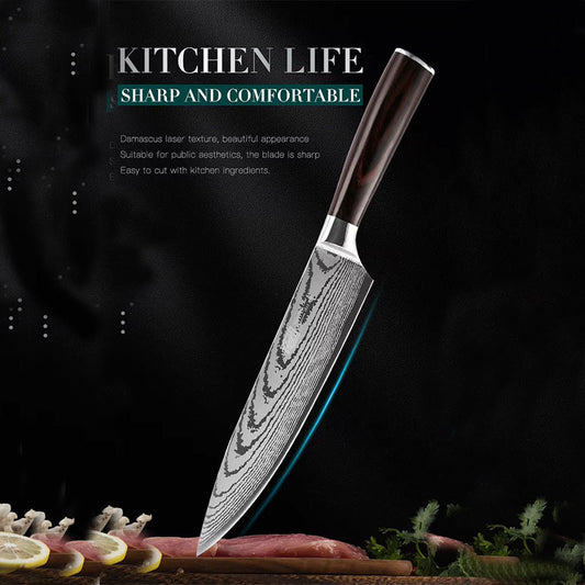 8 Inches Damascus Kitchen Knife with Gift Box Packing