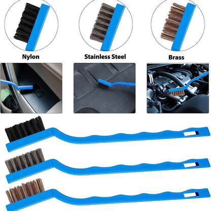26-piece Set of Blue Car Cleaning Brushes
