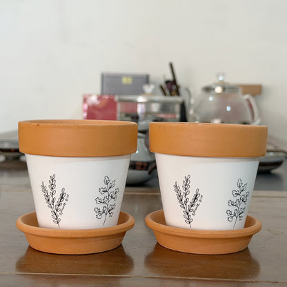 Small Ceramic Herb-planters 3 pcs as a set