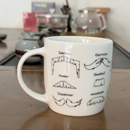Ceramic mugs with customized logo--Mustache design