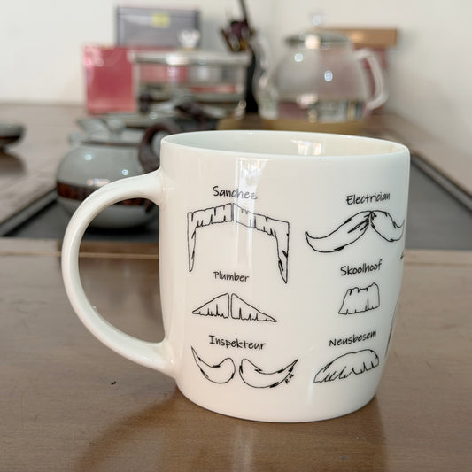 Ceramic mugs with customized logo--Mustache design