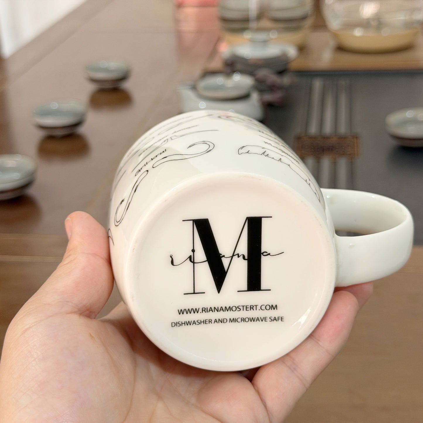 Ceramic mugs with customized logo--Mustache design