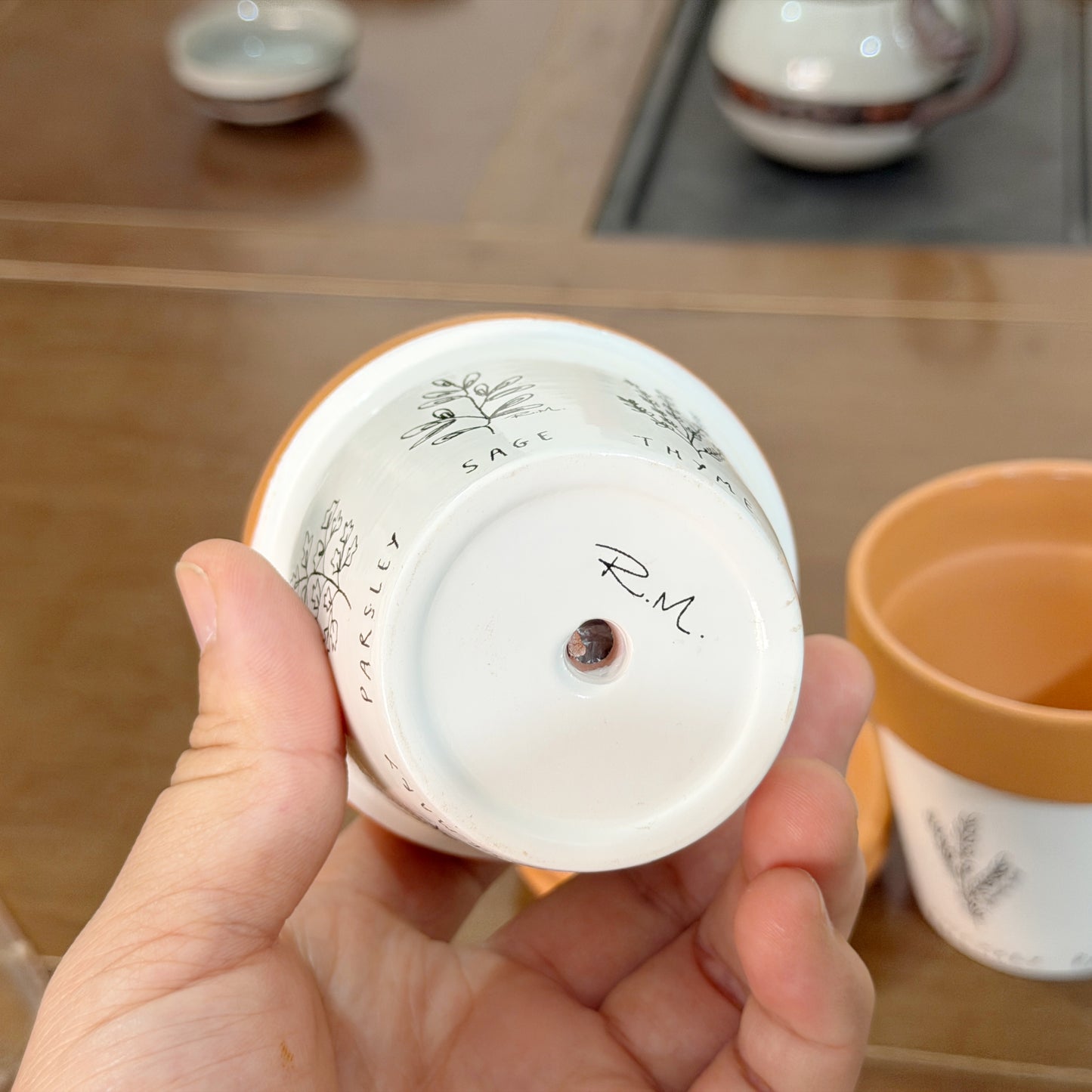 Small Ceramic Herb-planters 3 pcs as a set