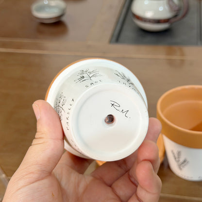 Small Ceramic Herb-planters 3 pcs as a set